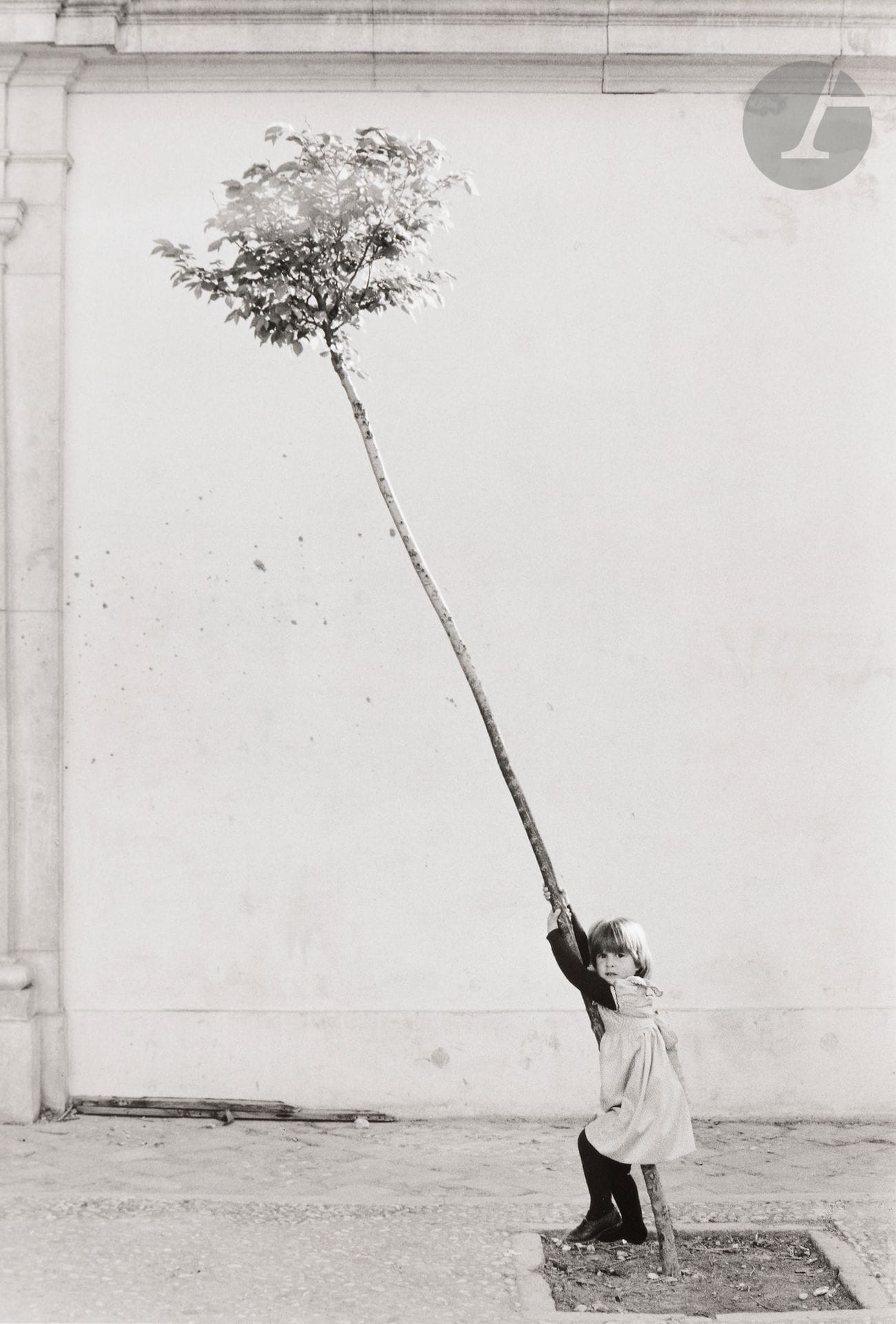 Sabine Weiss (1924-2021) 
Little Girl, Little Tree, 1981. 
Silver print (c. 2000), signed in ink in the lower right margin, signed with negative number in pencil on verso. 
Image: 36 x 24.5 cm - Sheet: 40.7 x 30.5 cm 

Bibliography: 
Jean Vautrin, Sabine Weiss, Paris, Éditions de la Martinière, 2003, p. 79.