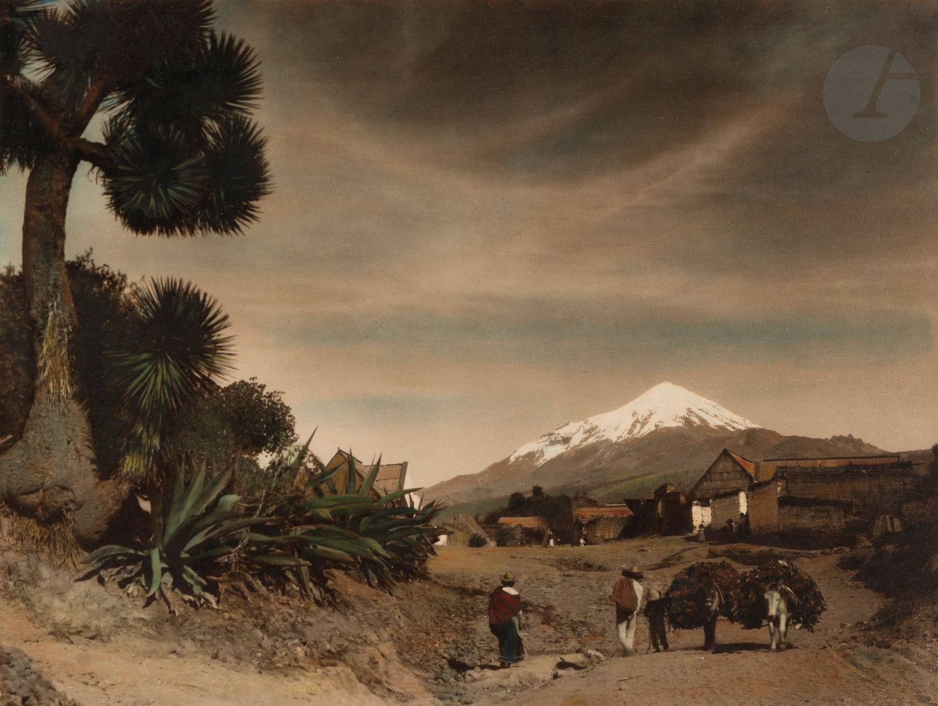 Hugo Brehme (1882-1954) 
Pico de Orizaba. Mexico, c. 1930.
Vintage silver print, heightened in color and mounted on cardboard, signed and titled in pencil on lower mount. 
25.7 x 34 cm