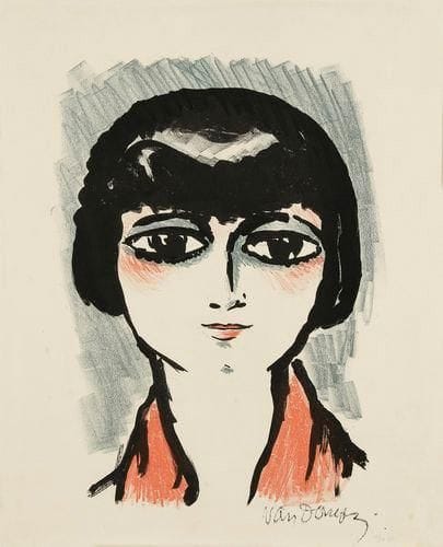 Kees VAN DONGEN (1877-1968)
Parisienne. Pl. de l?album Femmes. 1927. Lithographie. 260 x 350. Juffermans JL 13. Impression en couleurs. Très belle épreuve sur vélin, revêtue d?un numéro à la mine de plomb. Courts plis de manipulation épars. Petites traces de colle aux bords du feuillet au verso. Belles marges, légèrement irrégulières. Les Quatre chemins éd., Paris.