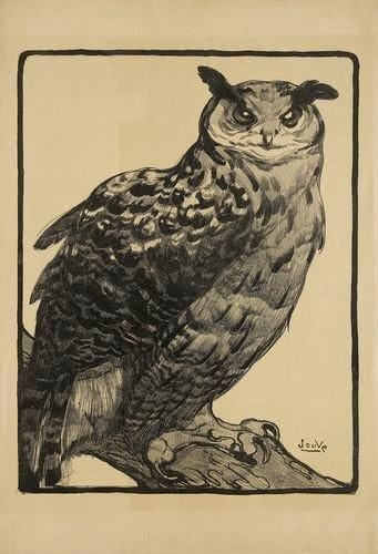 Paul JOUVE (1878-1973)
Grand-duc. 1914. Lithographie. 580 x 760. Félix Marcilhac, Paul Jouve, peintre, sculpteur, animalier, Paris, éditions de l?Amateur,2005, p. 360. Belle épreuve d?essai, avant effaçage de certains traits de mise en place, sans la remarque, non signée, sur japon fort. Nombreux plis de manipulation et plis cassés, notamment verticaux. Traces d?oxydation. Toutes marges. De toute rareté.