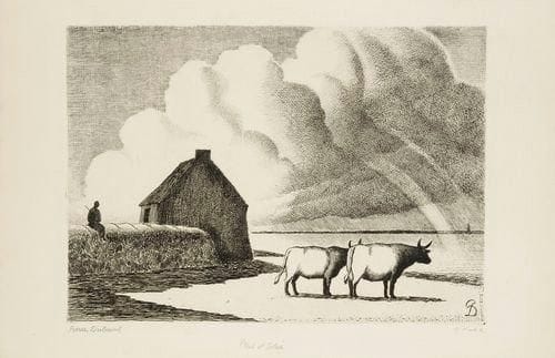 Pierre DUBREUIL (1891-1970)
Pluie et soleil. 1963. Eau-forte. 375 x 265. Parfaite épreuve sur vélin blanc, signée à la mine de plomb, annotée «ép. d?artiste» et titrée en pied. Toutes marges.