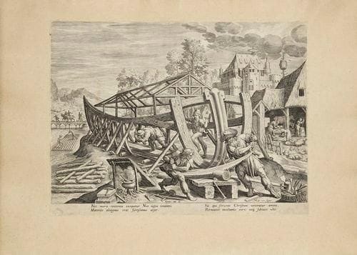 Sujets mythologiques, bibliques ou allégoriques XVIe s. Gravé d?après M. Heemskerck, Stradan, M. de Vos, etc. Burin. Belles ou bonnes épreuves, certaines collées sur vergé, une en tirage tardif. Accidents à certaines. Ens. 10 p.
