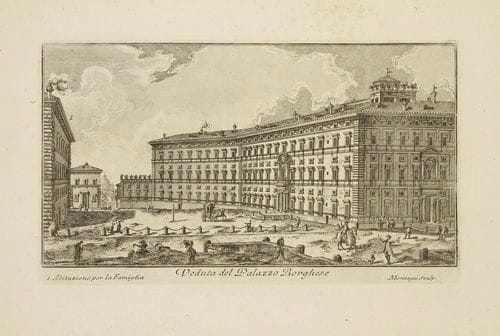 Domenico Montagu ( ?-1750) et al.
Nuova Raccolta / delle piu? belle vedute / dissegnate, e intagliate da celebri / Autori. Rome, 1771. Eau-forte. Un vol. oblong, 380 x 258, contenant 77 planches, la plupart par Montagu, quelques-unes par Falda, Barbault, les dernières remontées, avec marges factices. Petites rousseurs éparses.