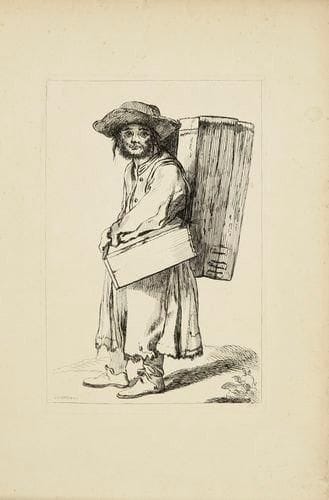 Jean-Antoine Watteau (1684-1721) (d?après)
Pantalon; Pierrot; Savoyard; Élégantes... Pl. 50, 55, 83, 216, 253 et 334 des Figures de différents caractères. Gravé à l?eau-forte par Boucher. Chaque env. 215 x 325. Très belles épreuves du 1er tirage avant les fonds, une pl. remargée. Quelques petites rousseurs. Bonnes ou grandes marges à 5 pl. Ens. 6 p.