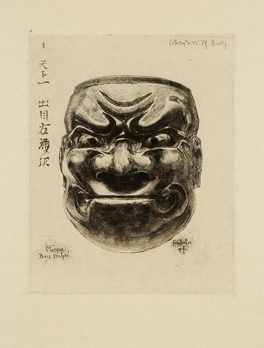 Félix BUHOT (1847-1898)
Japonisme Dix Eaux-fortes par Félix Buhot Avril 1885. 1883. Eau-forte, pointe sèche, aquatinte. 135-350 x 110-265 [330 x 495 environ]. Bourcard-Goodfriend 11 à 13 et 15 à 20. Réunion de 9 pl. (sur 10), sous couverture de l?édition de vélin fort ornée d?un titre gravé par Henri Guérard tiré en bleu et d?un cul-de-lampe tiré en sanguine, défraîchie, avec déchirures marginales. Très belles épreuves sur japon, la 1re (double du titre) en 1er état (sur 3), avant toute lettre. Traces de plis à certaines pl. Toutes marges.