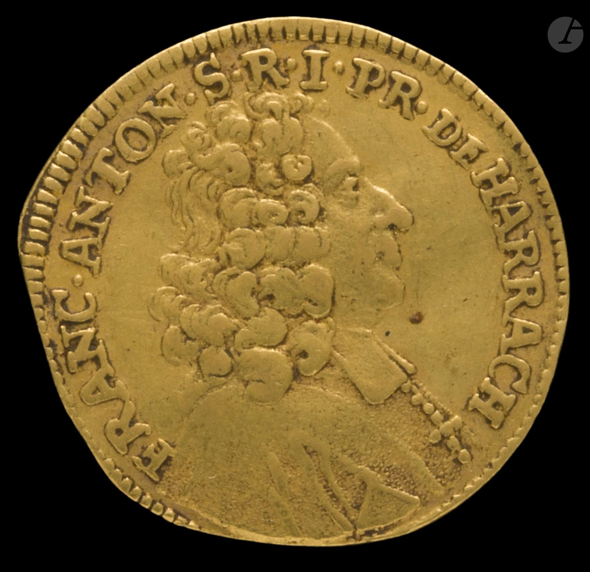 AUTRICHE.
Salzburg. Franz Anton von Harrach (1709-1721).
Ducat. Or. 1721. 3,32g. Rare.
Friedberg.842        

Traces de monture.
TB