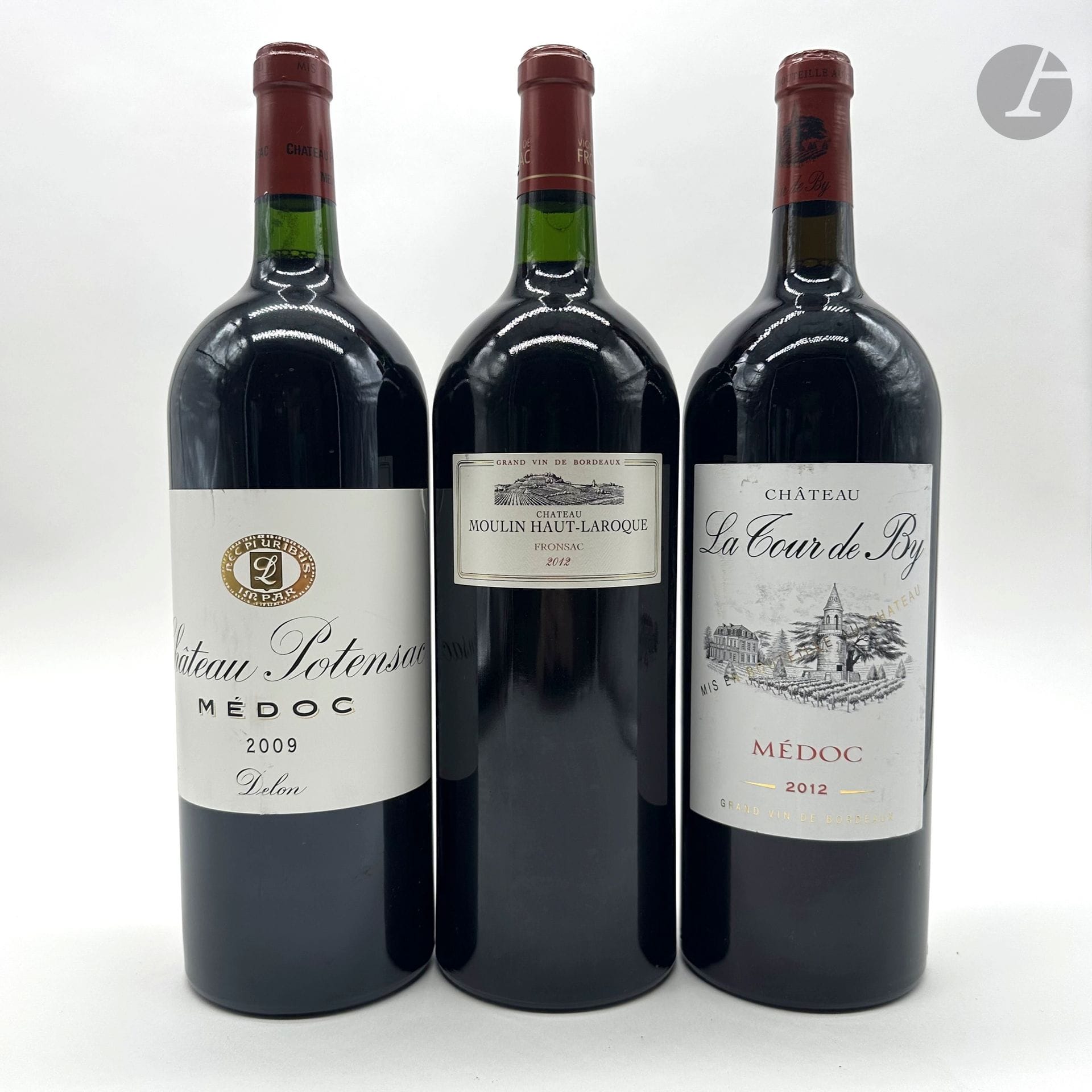 1 Mag CHÂTEAU POTENSAC, Médoc, 2009
1 Mag CHÂTEAU LA TOUR DE BY (e.l.s.), Médoc, 2012
1 Mag CHÂTEAU MOULIN HAUT-LAROQUE, Fronsac, 2012