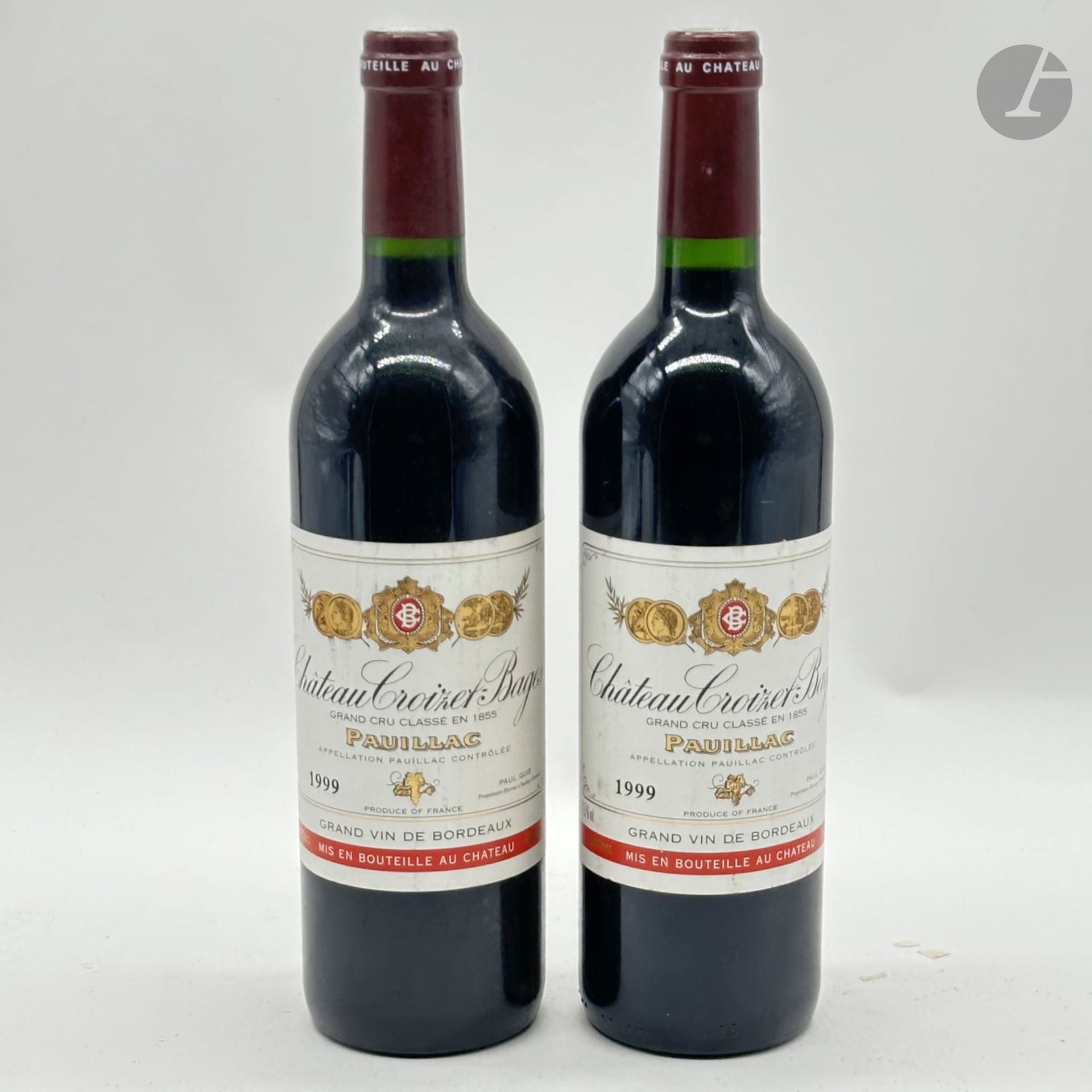 2 B CHÂTEAU CROIZET-BAGES (e.t.h. légères), GCC5 Pauillac, 1999