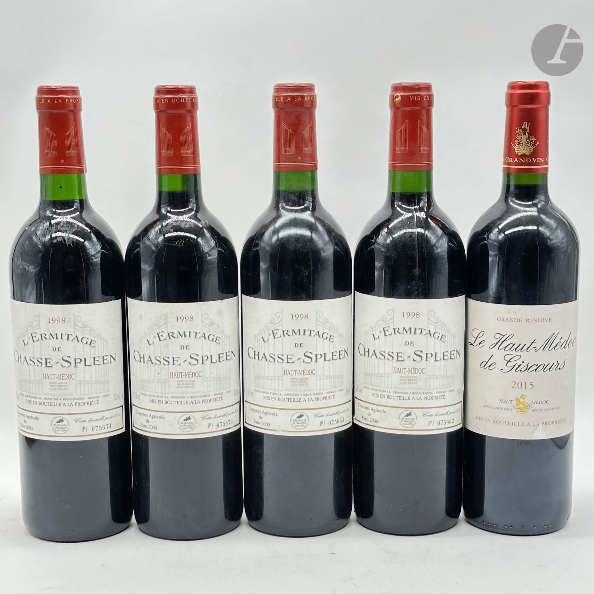 4 B L'ERMITAGE DE CHASSE-SPLEEN (1 B.G.), Haut-Médoc, 1998
1 B LE HAUT-MÉDOC DE GISCOURS, Haut-Médoc, 2015