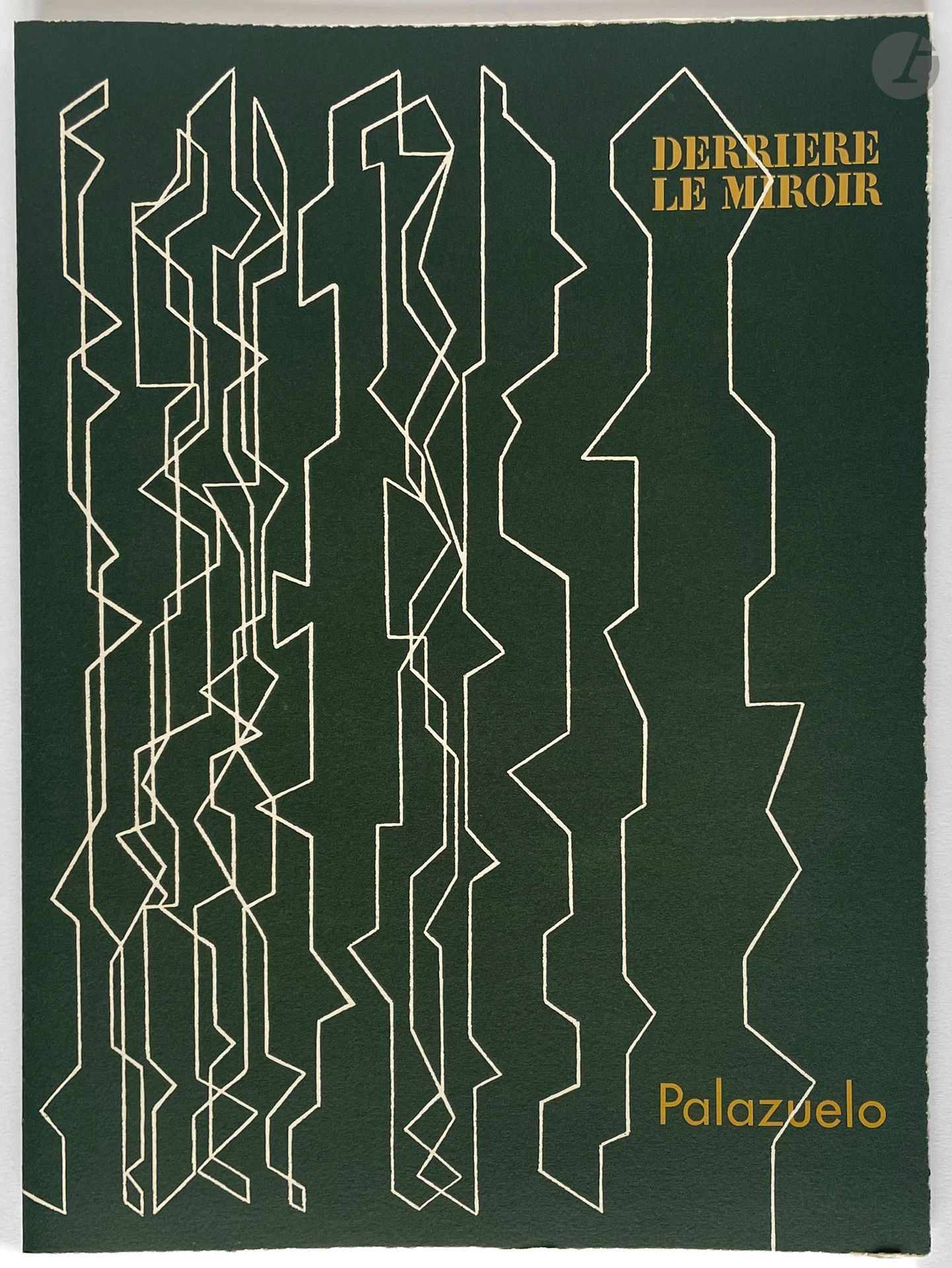 [DERRIÈRE LE MIROIR] - PALAZUELO (Pablo).
Palazuelo.
Paris : Maeght éditeur, 1978.  — In-folio, en feuilles, chemise et étui cartonnés de l'éditeur, étiquette imprimée sur le premier plat de l'étui.
« Derrière le miroir » numéro 229 consacré à l'exposition du peintre espagnol Pablo PALAZUELO (1915-2007) à la Galerie Maeght en 1978. Il comprend un texte d'Yves Bonnefoy, 15 reproductions dont 5 en couleurs, ainsi que 2 lithographies originale en couleurs (couverture et pages 4-5).

UN DES 150 EXEMPLAIRES NUMÉROTÉS SUR PAPIER VÉLIN D'ARCHES, SIGNÉS PAR L'ARTISTE À LA JUSTIFICATION (n° 8).

Exemplaire parfaitement conservé.
