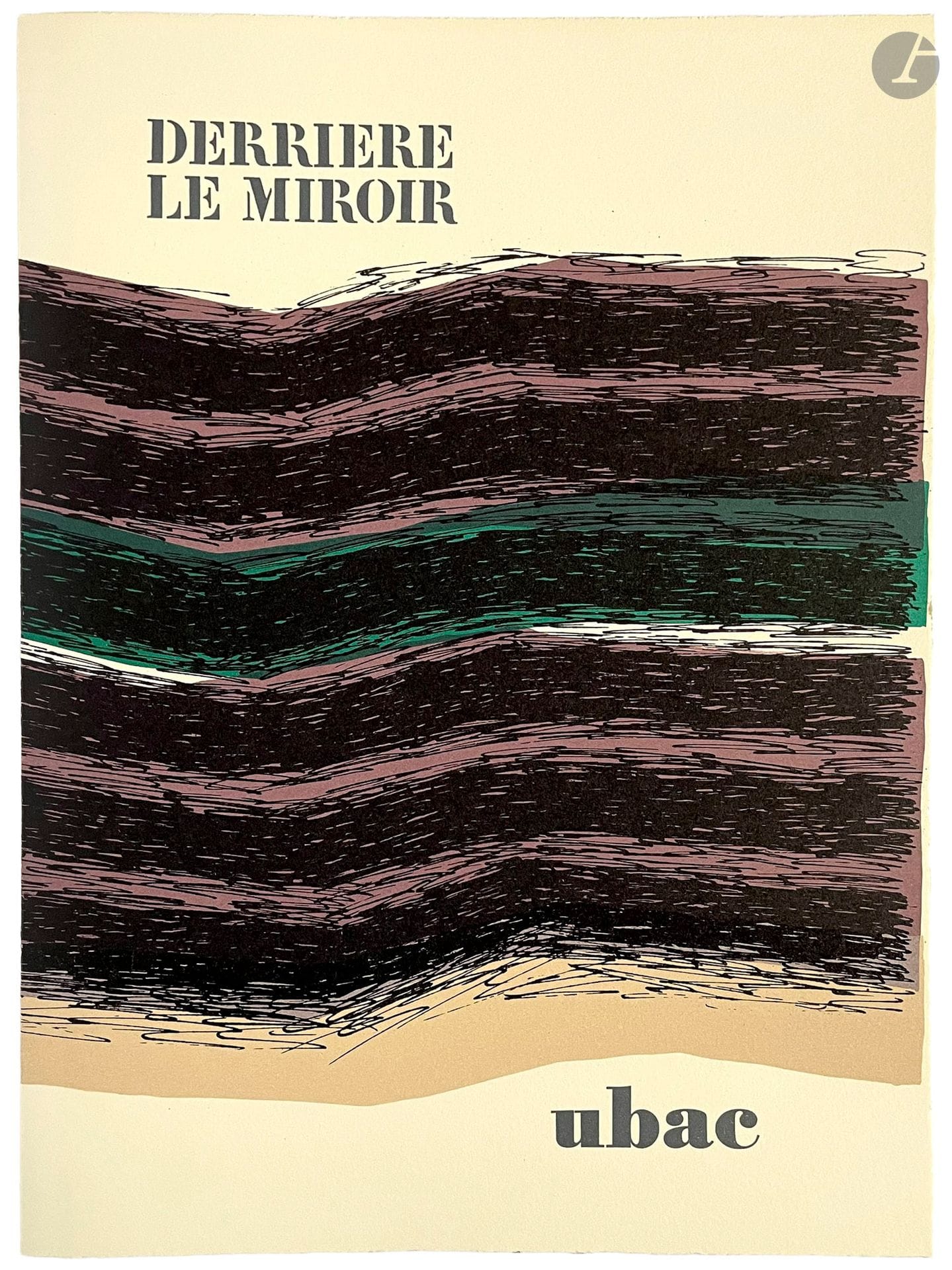 [DERRIÈRE LE MIROIR] - UBAC (Raoul).
Ubac.
Paris : Maeght éditeur, 1972.  — In-folio, en feuilles, chemise et étui cartonnés de l'éditeur, étiquette imprimée sur le premier plat de l'étui.
« Derrière le miroir » numéro 196 consacré à l'exposition du peintre et sculpteur Raoul UBAC (1910-1985) à la Galerie Maeght en 1972. Il comprend des textes de Gaëtan Picon et Claude Esteban, 9 lithographies originales dont 7 en couleurs et 2 en noir, ainsi que 10 reproductions en noir.

UN DES 150 EXEMPLAIRES NUMÉROTÉS SUR PAPIER VÉLIN DE LANA, SIGNÉS PAR L'ARTISTE À LA JUSTIFICATION (n° 82).

Exemplaire parfaitement conservé.