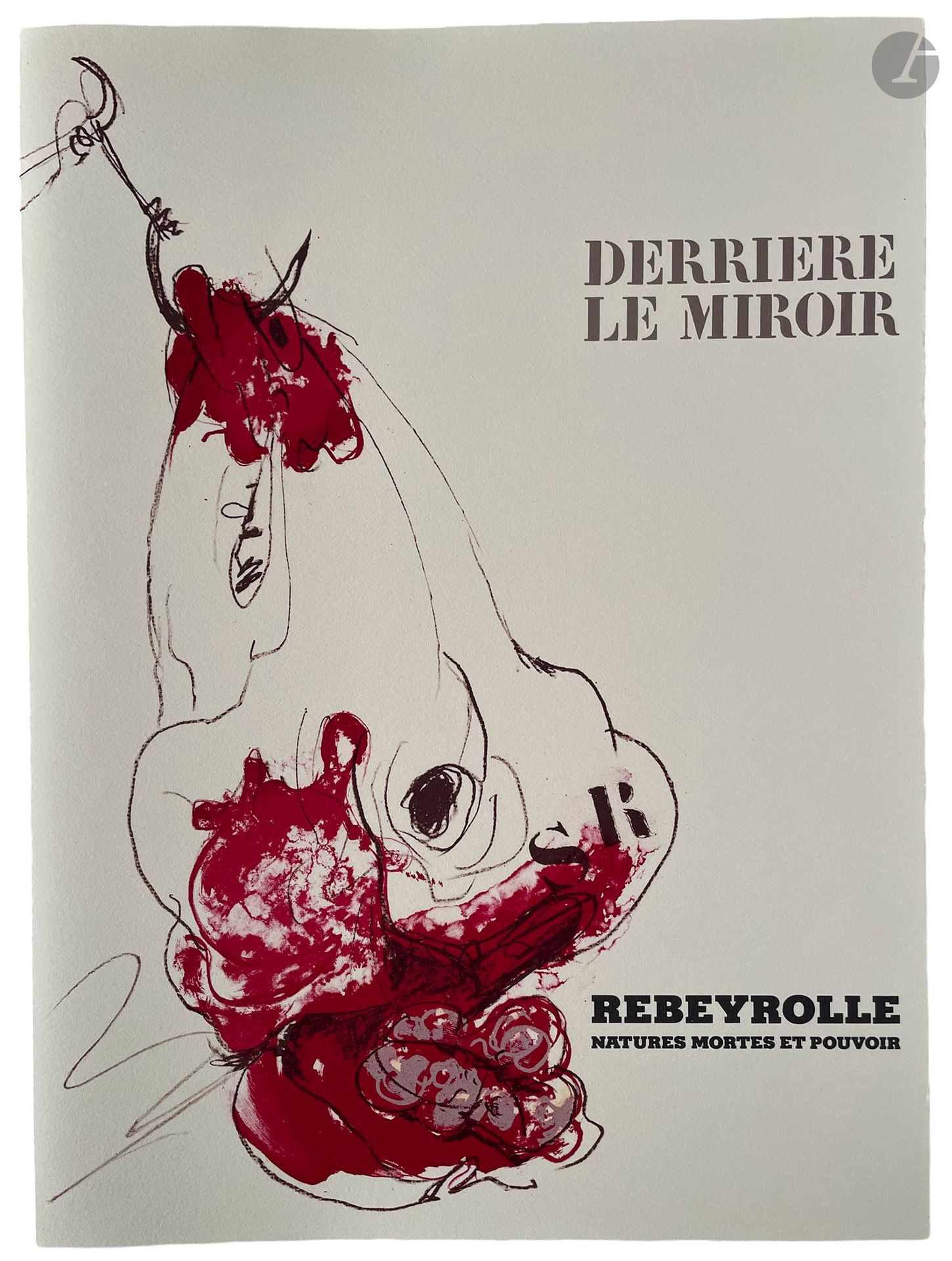 [DERRIÈRE LE MIROIR] - REBEYROLLE (Paul).
Rebeyrolle. Natures mortes et pouvoir.
Paris : Maeght éditeur, 1976.  — In-folio, en feuilles, chemise et étui cartonnés de l'éditeur, étiquette imprimée sur le premier plat de l'étui.
« Derrière le miroir » numéro 219 consacré à l'exposition du peintre et lithographe Paul REBEYROLLE (1926-2005) à la Galerie Maeght en 1976. Il comprend un texte de Carlos Franqui, traduit de l'espagnol par Véronique Berri, 19 reproductions dont 16 en noir et 3 en couleurs, ainsi que 5 lithographies originale en couleurs (couverture et pages 2, 4-5, 9 et 12-13).

UN DES 150 EXEMPLAIRES NUMÉROTÉS SUR PAPIER VÉLIN DE RIVES, SIGNÉS PAR L'ARTISTE À LA JUSTIFICATION (n° 56).

Exemplaire parfaitement conservé.