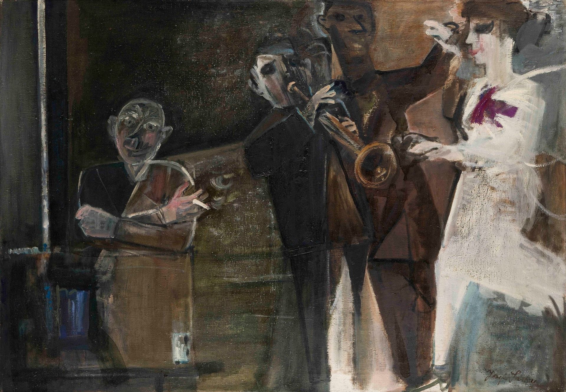 Josef SASKA (né en 1949) 
Les Danseurs et le trompettiste 
Huile sur toile. 
Signée en bas à droite. 
86 x 120 cm 
Cadre.




Mots clés :
judaïca, juif, juive, hébreux, rabbins, jewish, torah, hebrew, hebraica, judaisme, synagogue, sionisme, pessah, pessach, haggada, haggadah, hagada, hagadah, passover, menora, menorah, hannuka, hannuca, hannoucca, hanouccah, torah, juden, israélite, Israël, antisemitism, antisémitisme, dreyfus, meguila, sepharade, sefarad, ketouba