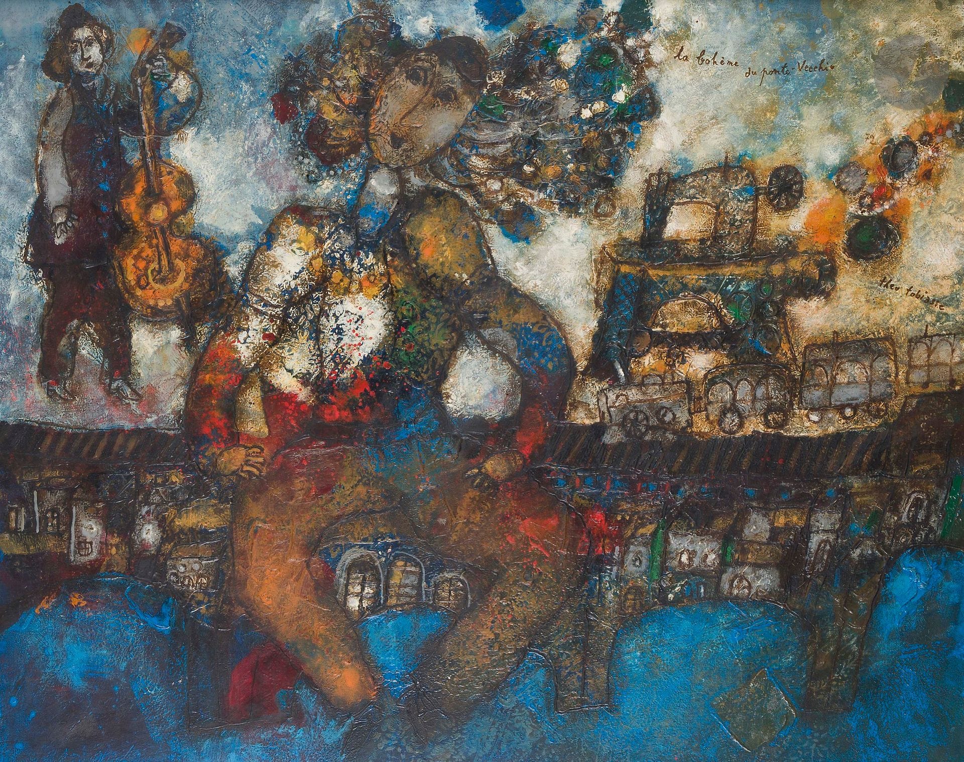 Théo TOBIASSE (1927-2012) 
La Bohème de Ponte-Vecchio 
Huile sur toile. 
Signée et titrée à droite dans la composition. 
72 x 91 cm 
Cadre. 

Provenance : 
Galerie Phillipe Ducastel, Avignon (tampon sur le châssis).




Mots clés :
judaïca, juif, juive, hébreux, rabbins, jewish, torah, hebrew, hebraica, judaisme, synagogue, sionisme, pessah, pessach, haggada, haggadah, hagada, hagadah, passover, menora, menorah, hannuka, hannuca, hannoucca, hanouccah, torah, juden, israélite, Israël, antisemitism, antisémitisme, dreyfus, meguila, sepharade, sefarad, ketouba