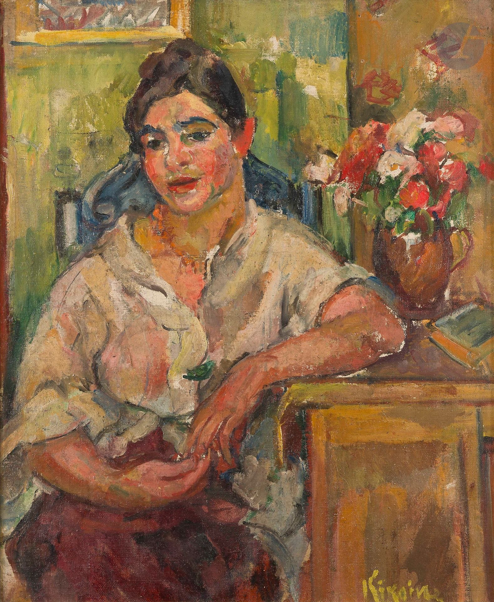 Michel KIKOINE (1892-1968) 
Portrait de Madame Morgan Russell, 1919
Huile sur toile. 
Signée en bas à droite. 
61 x 50 cm 
Cadre.

Michel Kikoine et le peintre américain Morgan Russell ont appartenu à la même génération d'artistes à Paris. Ils partageaient les mêmes cercles d'amis et furent d'ailleurs exposés tous deux dans les mêmes galeries.

Bibliographie :
Roditi Édouard, Mann Mendel et Yankel Jacques, Kikoïne, L'Édition d'art H. Piazza, Paris, 1973, n°95, reproduit p. 246.



Mots clés :
judaïca, juif, juive, hébreux, rabbins, jewish, torah, hebrew, hebraica, judaisme, synagogue, sionisme, pessah, pessach, haggada, haggadah, hagada, hagadah, passover, menora, menorah, hannuka, hannuca, hannoucca, hanouccah, torah, juden, israélite, Israël, antisemitism, antisémitisme, dreyfus, meguila, sepharade, sefarad, ketouba