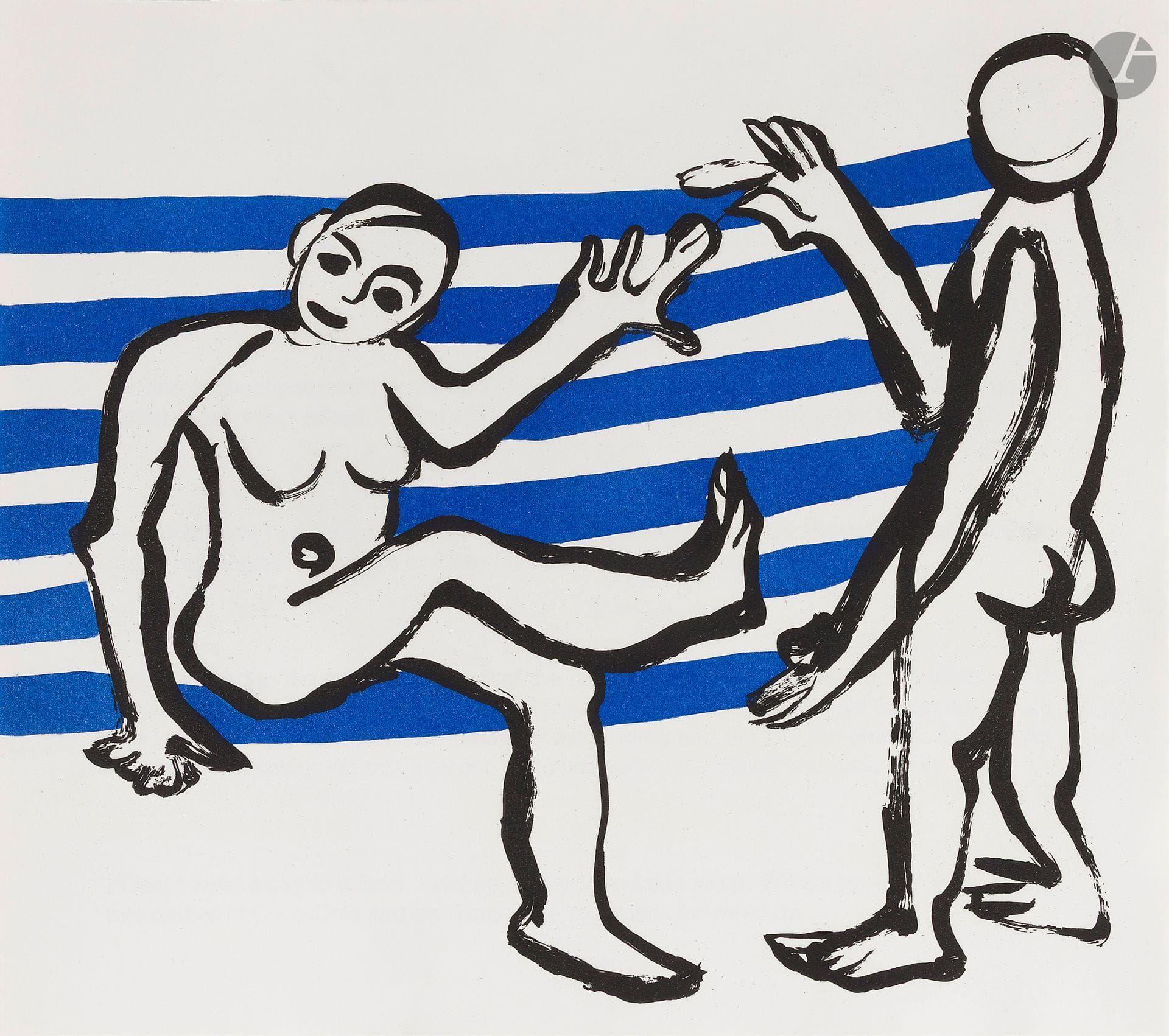 CALDER (Alexander) - CALDWELL (Erskine).
The Sacrilege of Alan Kent.
Paris: Maeght éditeur, [1976]. — In-folio oblong, 400x454: 91 pp., (8 ff. deux derniers blancs), couverture illustrée. En feuilles, couverture rempliée, emboîtage de l’éditeur.

Belle édition illustrée de 20 eaux-fortes originales en couleurs d’Alexander CALDER (1898-1976), dans lesquelles on trouve les sujets de prédilection de l’artiste comme les serpents, les vagues, le soleil, les étoiles de mer, le lune, etc.

Tirage limité à 220 exemplaires numérotés sur papier vélin de Rives, signés par l’auteur et l’artiste à la justification, ceux portant les numéros impairs étant dans la version originale et ceux portant les numéros pairs dans la traduction en français de Marcel Duhamel. 

«Ce livre est considéré comme l’œuvre ultime d’Alexander Calder, décédé le 11 novembre 1976, quelques jours avant la parution. L’achevé d’imprimé est daté du 15 novembre, mais Calder avait signé les livres et les planches déjà tirés» (éditions Maeght).

Un des 140 exemplaires numérotés de 61 à 200, celui-ci dans la version originale, portant le numéro 77.

Rousseurs à l’intérieur de l’emboîtage.