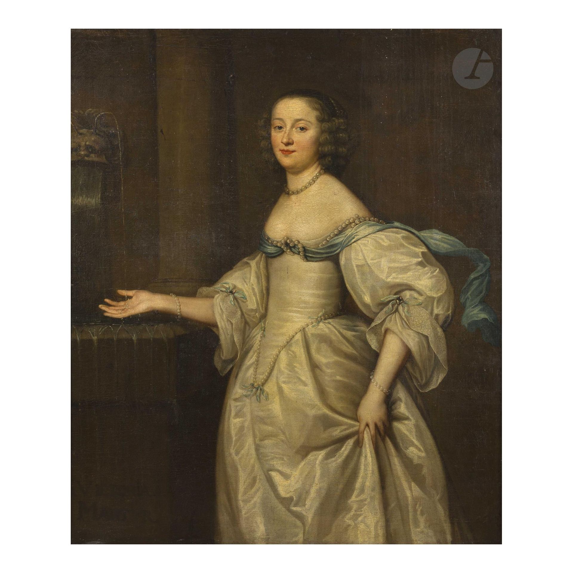École FRANCAISE vers 1680
Portrait de femme à la fontaine
Toile
142 x 116 cm
Porte une inscription en bas à gauche " S VICTORIA . / MARTYR "
Restaurations anciennes.