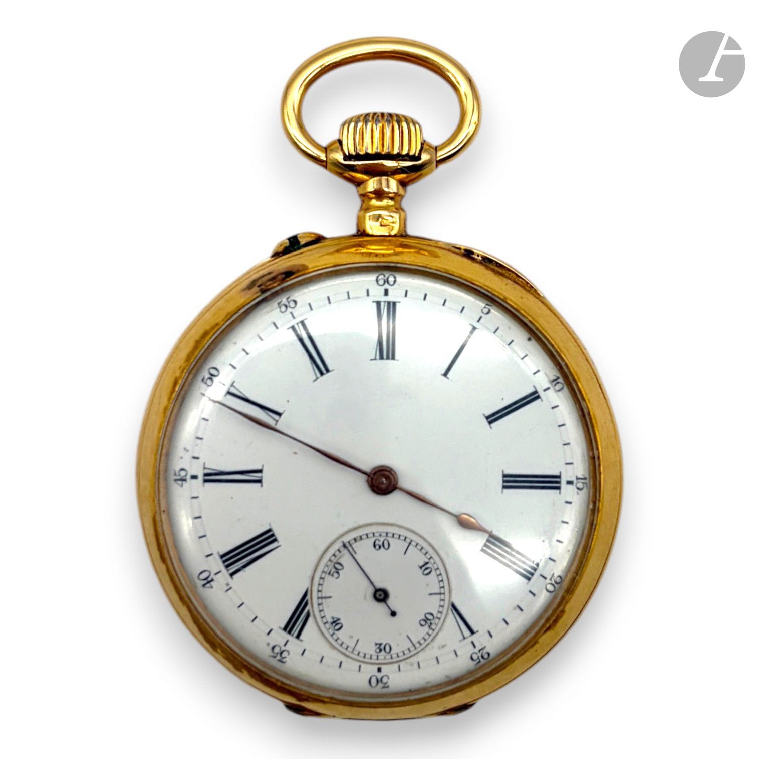 Montre de gousset d'officier en or 750/°°°. 
Cuvette en or 750/°°° gravée "N°15926 Paul Garnier Mcien Hger de la Marine 7 mai 1896"
Poids brut : 67.3g

FRAIS DE VENTE : 8% HT