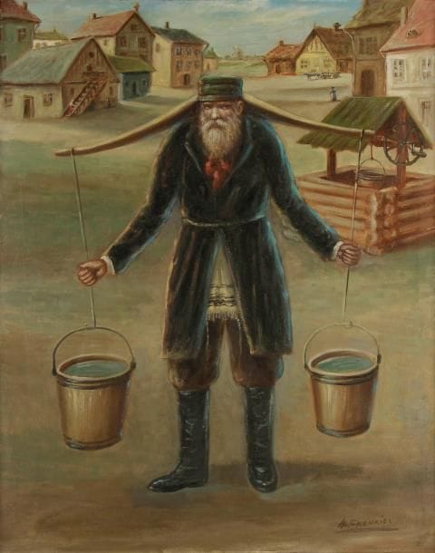 Héléna FRENKIEL (1900-1942)
Le Porteur d'eau Huile sur toile. Signée en bas à droite. 82 x 64 cm