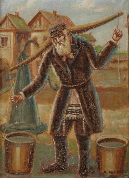 Héléna FRENKIEL (1900-1942)
Le Porteur d'eau Huile sur toile. Signée en bas à gauche. 31,5 x 22,5 cm