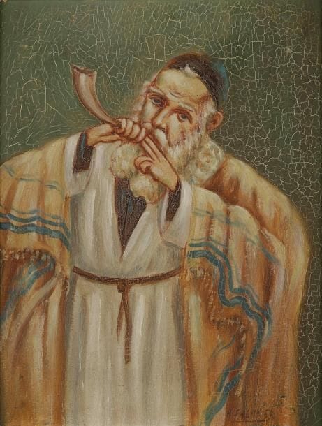 Héléna FRENKIEL (1900-1942)
Le Shoffar Huile sur toile. Signée en bas à droite. 35 x 27 cm
