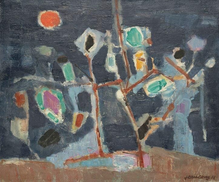 Jean COUY (1910-1983)
Toile n°2, 1958 Huile sur toile. Signée et datée en bas à droite. 46 x 55 cm