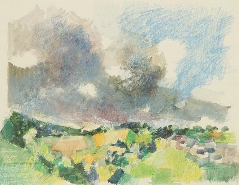 Henri CUECO (né en 1929)
Paysage Aquarelle et pastel gras. Signée en bas à droite. 44 x 56 cm