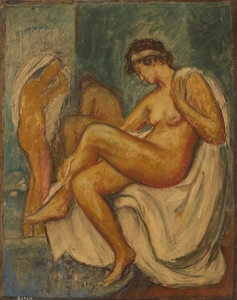 Adolphe DETEIX (1892-1976)
Femmes au bain Gouache. Signée en bas à gauche. 42 x 33,5 cm