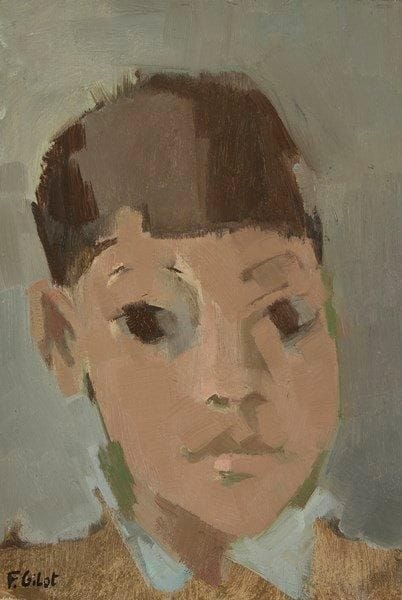 Françoise GILOT (1921-1994)
Claude Huile sur toile. Signée en bas à gauche. 35 x 23,5 cm Provenance: Galerie Louise Leiris, 1956, n°06755.