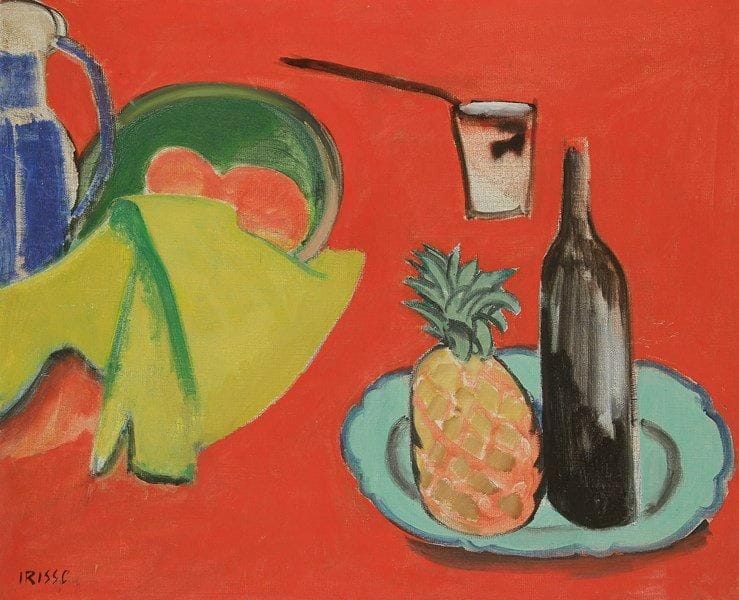 Antoine IRISSE (1903-1957)
Nature morte à l'ananas Huile sur toile. Signée en bas à gauche. 50 x 61 cm