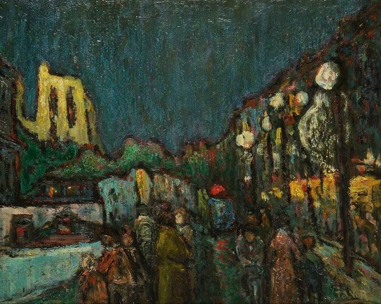 JAVOR (XXe siècle)
Sur les quais Huile sur isorel. Signée en bas à droite. 41 x 33 cm.