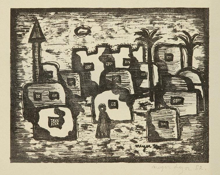Meyer LAZAR (1923-1995)
Ville d'Orient, 1952 Bois gravé. Signé et daté. 30 x 43 cm