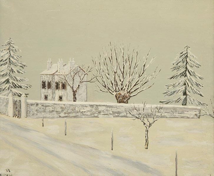 Maurice LOIRAND (né en 1922)
Paysage de neige, 1953 Huile sur toile. Signée et datée en bas à gauche. 38 x 46 cm
