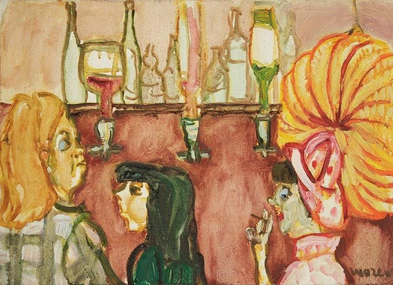 Jacinto MORENO (XXe siècle)
Femmes au bistrot Huile sur toile. Signée en bas à droite. 24 x 33 cm