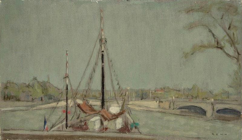 BENN (1905-1989)
Sur la Seine Huile sur toile. Signée en bas à droite. 27 x 46 cm