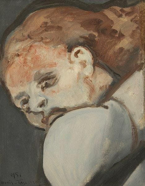 Boris TASLITZKY (1911-2005)
Visage de femme, 1951 Huile sur toile. Signée et datée en bas à gauche. 24 x 19 cm