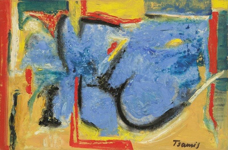Jean TSAMIS (né en 1920)
Nature morte, 1962 Huile sur toile. Signée en bas à droite. Signée et datée au dos. 27 x 40 cm