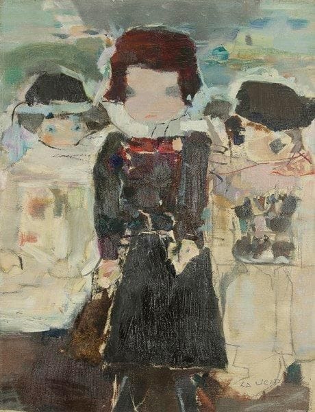André LA VERNÈDE (1899-?)
Personnages Huile sur toile. Signée en bas à droite. 35 x 27 cm