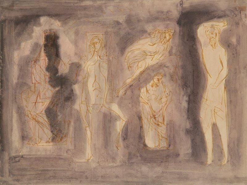 Alexandre ZYW (1905-1995)
Personnages Aquarelle. Non signée. 37 x 49 cm Provenance: Vente au profit de la Commission Centrale de l'Enfance, Galerie de la Boétie, 1952, n°255.