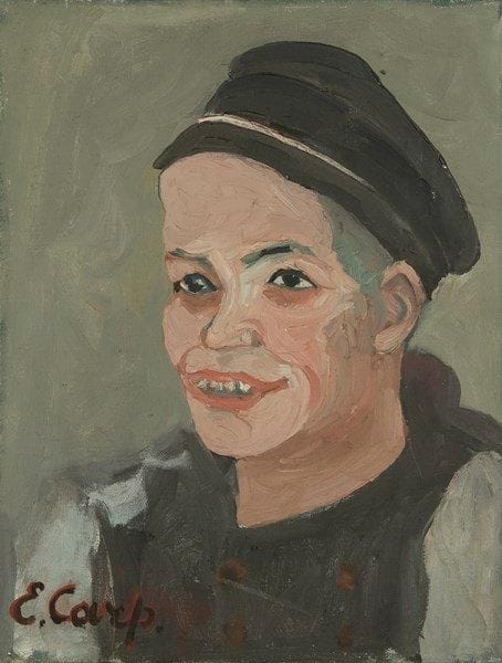 Ester CARP (1897-1970)
Homme au béret Huile sur toile. Signée en bas à gauche. 35 x 26,5 cm