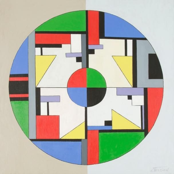 Georges TERZIAN (né en 1939)
La Valse des couleurs. Huile sur toile. Signée en bas à droite. Signée et titrée au dos. 100 x 100 cm