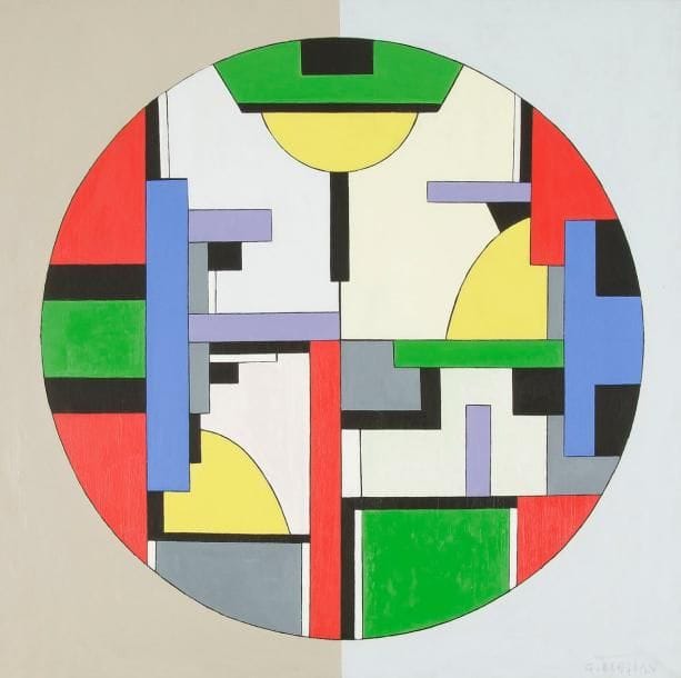 Georges TERZIAN (né en 1939)
La Valse des couleurs. Huile sur toile. Signée en bas à droite. Signée et titrée au dos. 100 x 100 cm