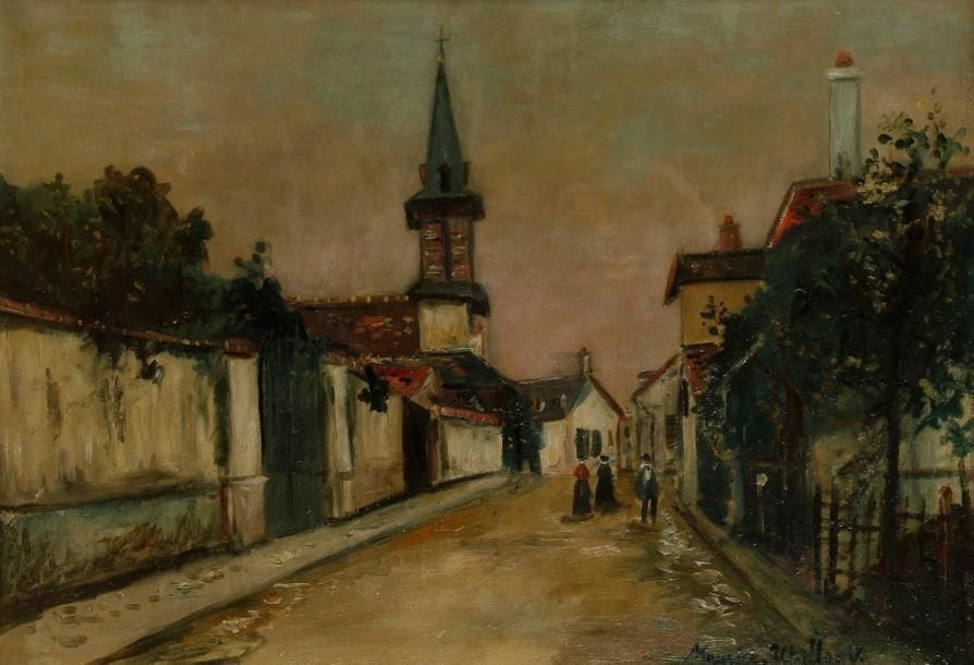 Maurice UTRILLO (1883-1955)
Rue de l?Eglise à Vieux-Moulin (Oise), vers 1916-1917. Huile sur carton. Signée en bas à droite. 52,5 x 75 cm. Provenance: Galerie Paul Pétridès. Collection Jean Tiroche, Jaffa, Israël. Vente Ader-Picard-Tajan du 15 juin 1990 à Drouot-Montaigne, n° 63. Mr.Yamaguchi,Galerie Shimofusaya,Chiba Japan. Bibliographie: Jean Pétrides, Maurice Utrillo, L?Oeuvre complet, tome V, n° 2597. Un certificat de Monsieur Jean Fabris en date du 4 avril 1991 sera remis à l?acquéreur (*)