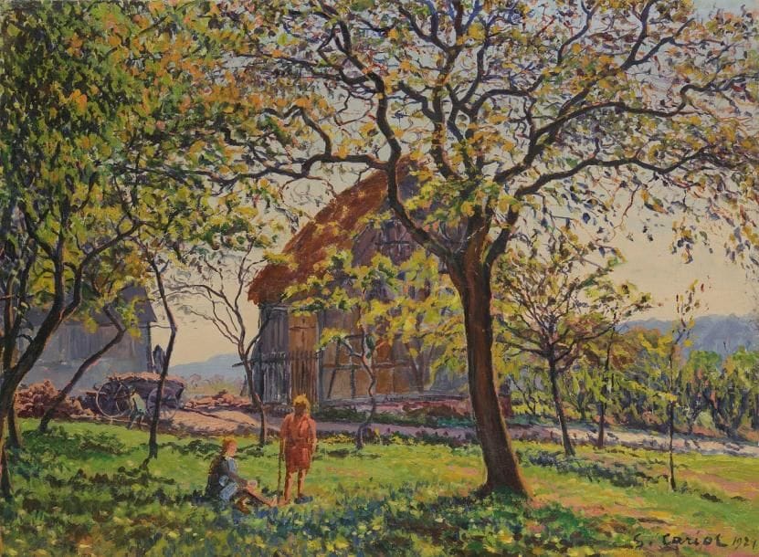 Gustave-Gaston CARIOT (1872-1950)
La Ferme, 1921. Huile sur toile. Signée et datée en bas à droite. 43 x 58 cm. Vendu sur folle enchère