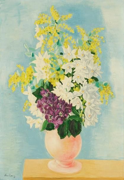 Moïse KISLING (1891-1953)
Narcisse, 1944. Huile sur toile. Signée en bas à gauche. 55 x 38 cm. Bibliographie: Jean Kisling, Catalogue Raisonné de l?oeuvre peint, Tome 1, Fleurs, numéro 84, reproduit page 238
