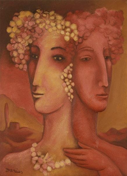 Darius Hecq Cauquil DARIUS (né en 1950)
Deux femmes, 1983 Huile sur toile. Signée en bas à gauche. Signée et datée au dos. 100 x 73 cm