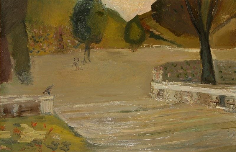 Gabriel DAUCHOT (1927-2005)
Jardin public Huile sur toile. Signée en bas à gauche. 66 x 100 cm
