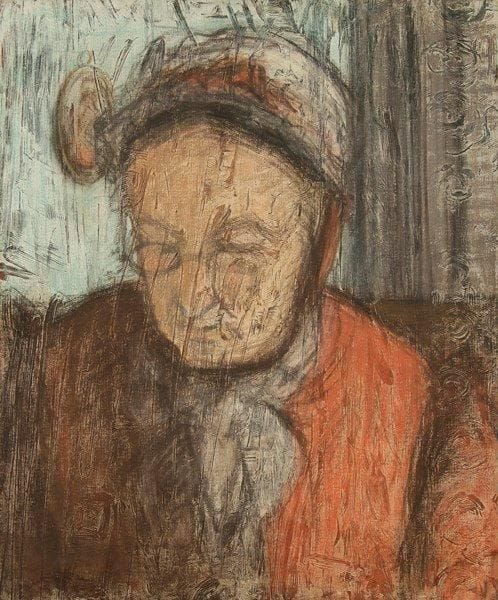 ÉCOLE FRANÇAISE DU DÉBUT XXÈ SIÈCLE
Portrait de femme aux lunettes Huile sur toile. Non signée. 46 x 38 cm