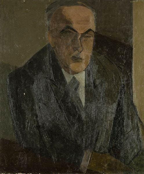 École française du début du XXe siècle
Portrait d'homme Huile sur toile. Non signée. (Petits accidents). 65 x 54 cm