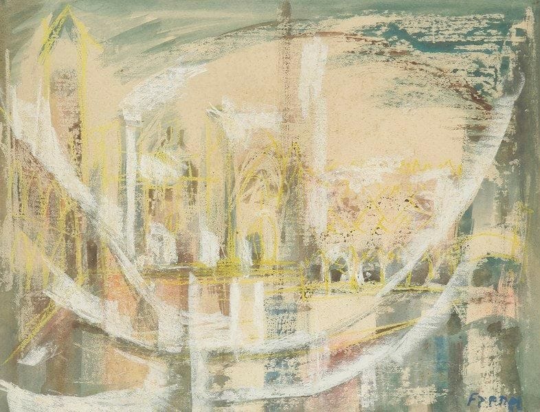 Isaac FRENKEL DIT FRENEL (1899-1981)
Vue de Venise Gouache. Signée en bas à droite. (Petites taches). 48 x 62 cm